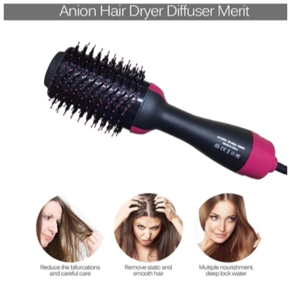 Escova Secadora Alisador Elétrica Quente Cabelo Com 3 Em1 Hair Economy VOLTAGEM 110V
