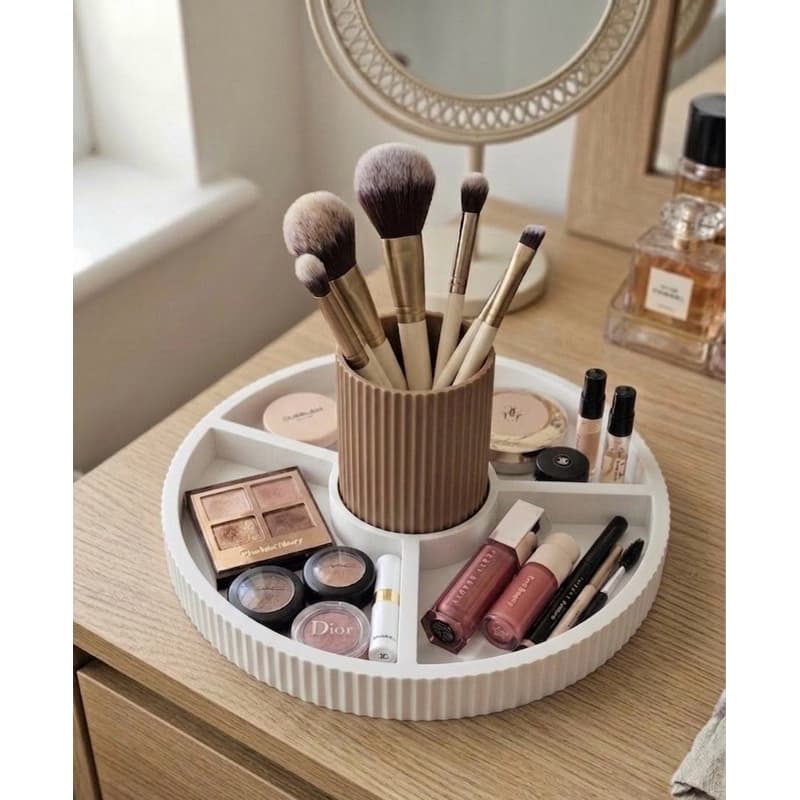 Organizador De Maquiagem Porta Pincéis E Cosméticos Luxo Para Penteadeira Quarto Banheiro