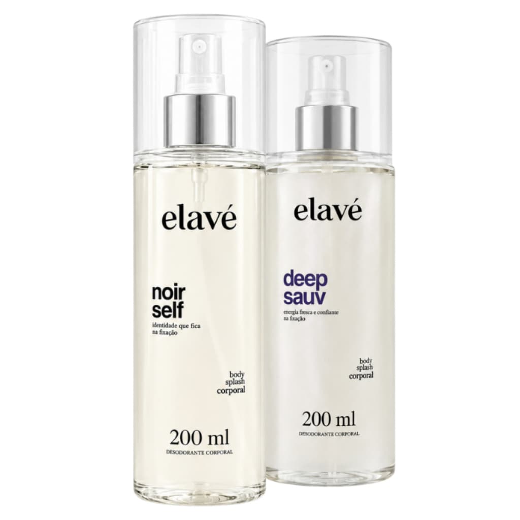 Kit Elavé Body Splash Masculino Noir Self | Deep Sauv 200ml - Inspirado Yslf | Sauvage