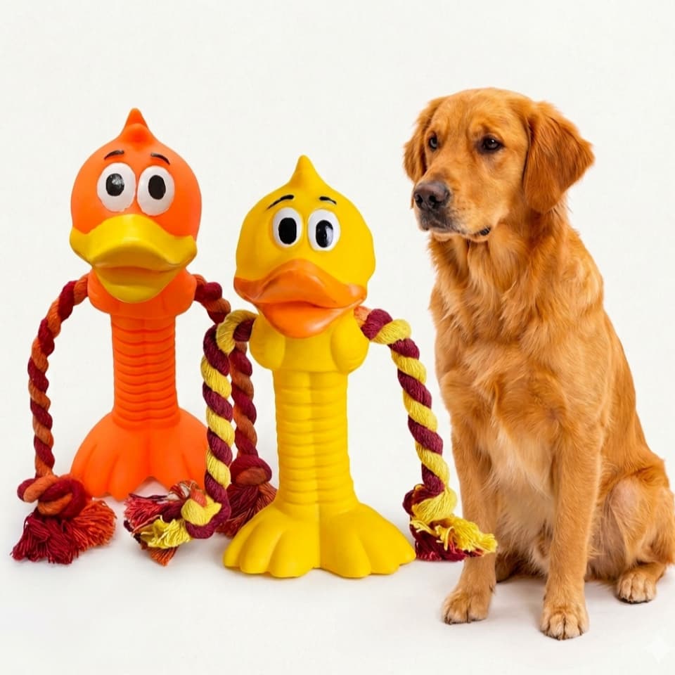 Mordedor Cachorro Modelo Pato Com Corda Pet Big