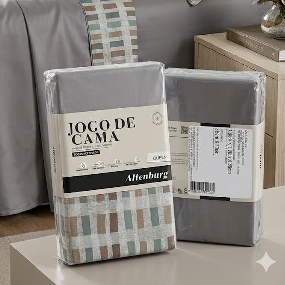 Jogo de Cama Queen Ecoa Toque Acetinado | 3 Peças Altemburg