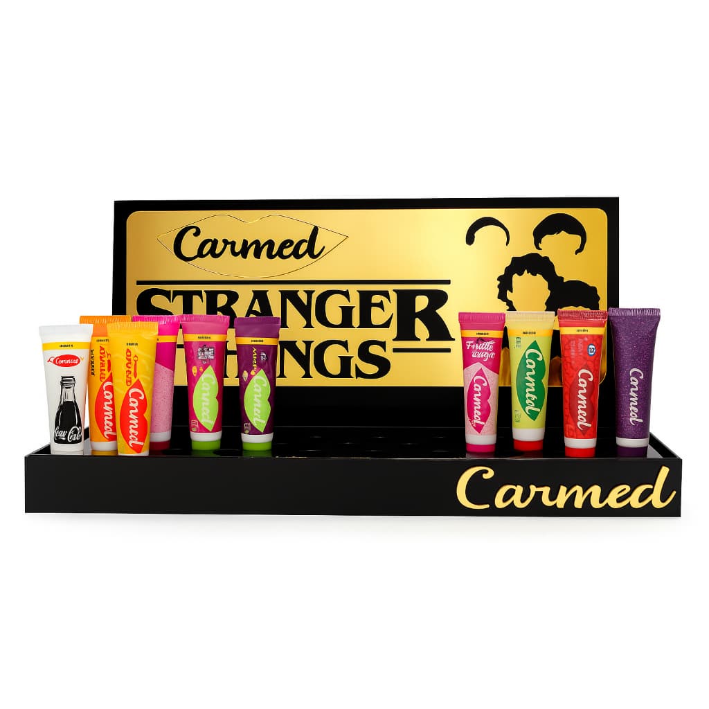 Suporte Carmed Edição Stranger Things Para 48 Gloss Carmeds Display Acrílico Detalhes Espelhados