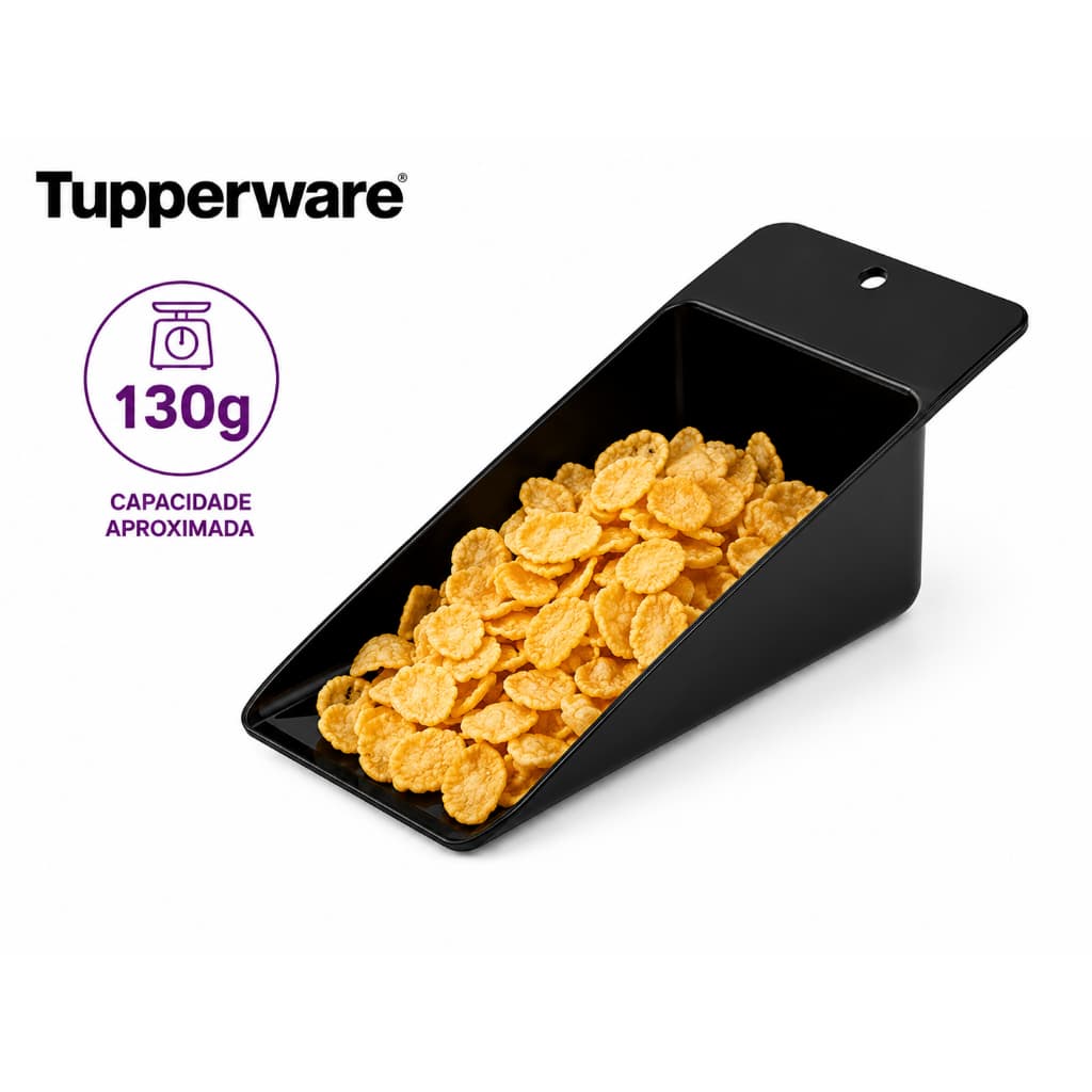 Pa Para Cereais Tupperware Pegador Dosador Arroz Raçao Graos Farinha Utensilio de Cozinha Pratico