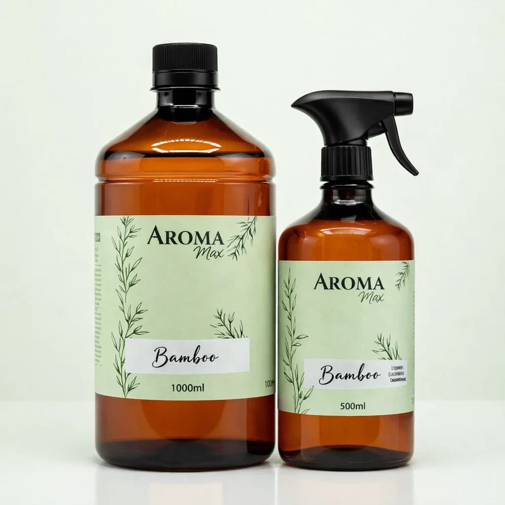 Kit Água Perfumada Bamboo 1,5 Lts Ideal p/ Ambientes, Roupas, Tecidos - Kit com Refil Aroma Max