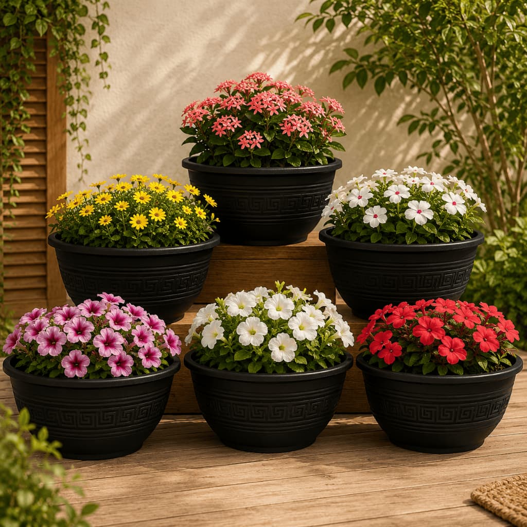 Kit 6 Vasos para Plantas Cuia 3,5 Litros Suculenta Rosa do Deserto