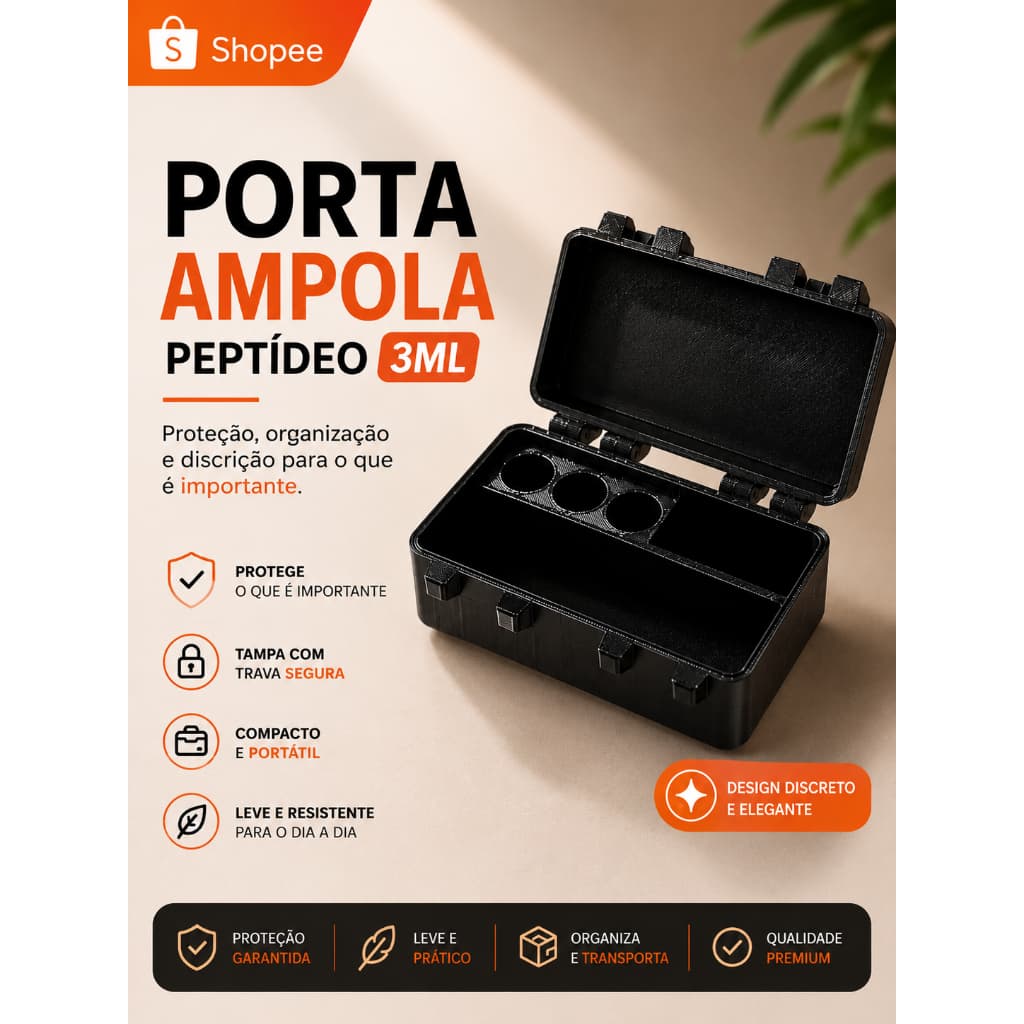 Case Porta Frascos 3ml Compatível com Tirzepatida, Mounjaro, TG  | Estojo Organizador