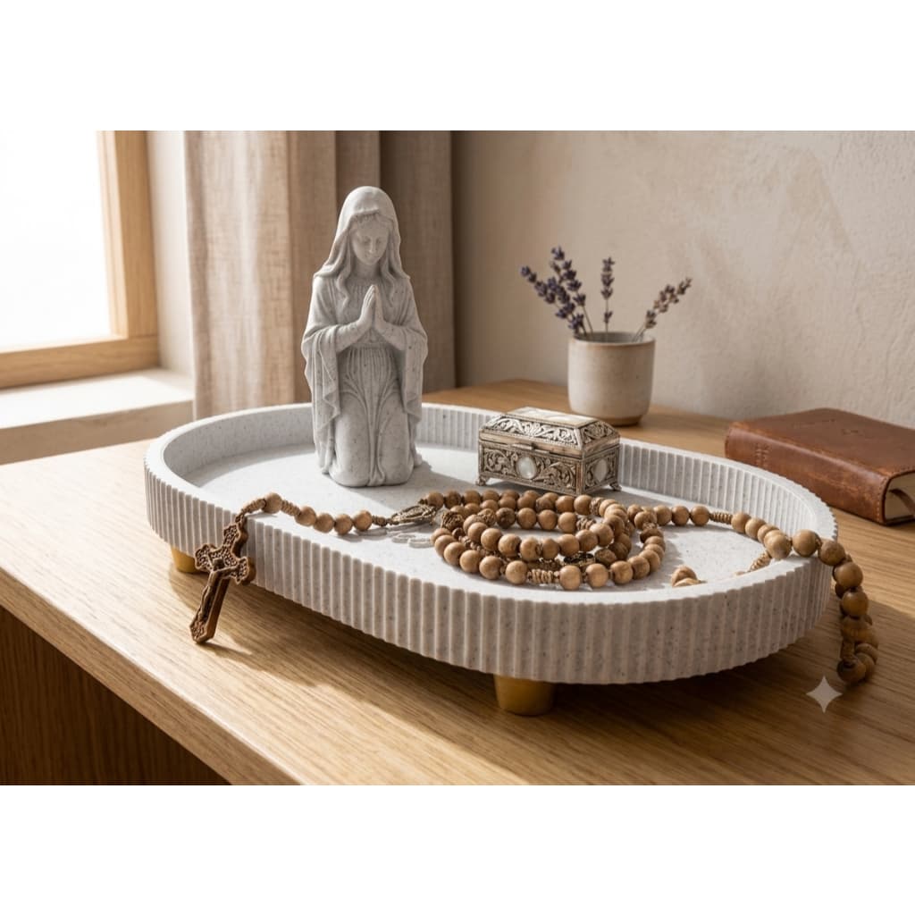 Porta Terço Ave Maria com Nossa Senhora – Organize e Proteja Seu Terço com Elegância