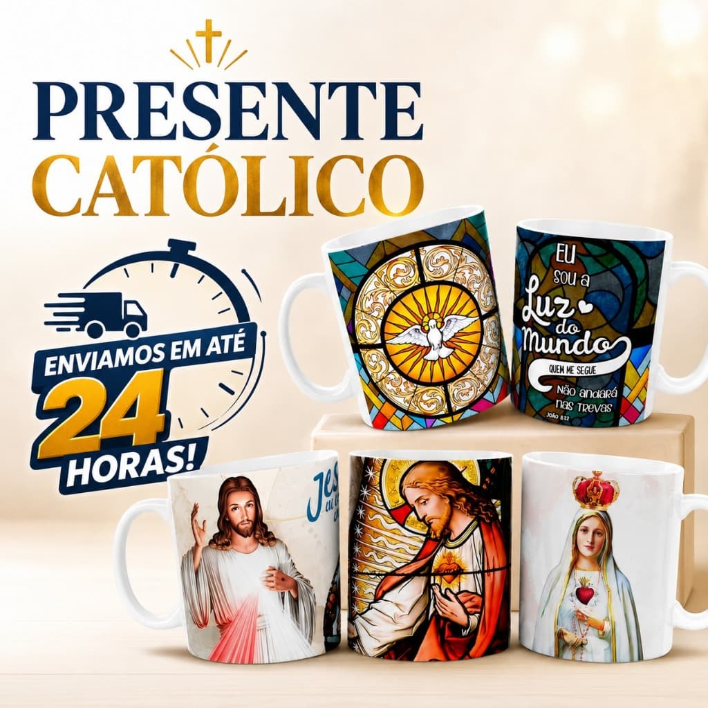Caneca Religiosa Caneca Católica Presente Católico Presente Igreja Lembrança Religiosa Entrega Rápida