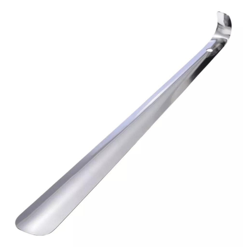 Calçadeira Grande Sapato Aço Inox 42cm Universal Ergonômica Cor Prateado