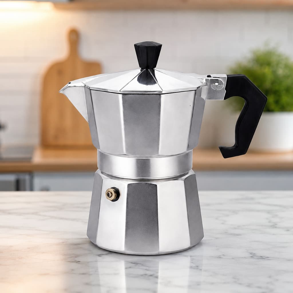 Cafeteira Italiana Alumínio 3 Xícaras Aço Inox Cafeteira Rápida Cafeteira Italiana