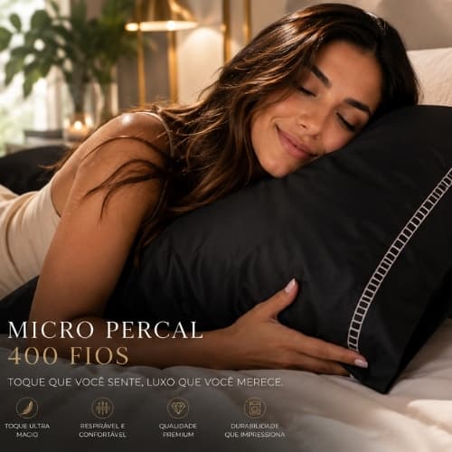 Lençol Micropercal Ponto Palito com Fronha – Conforto e Elegância