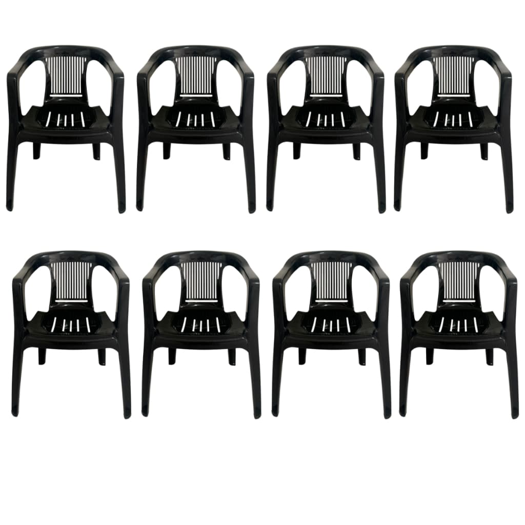 8 Cadeiras Plastica Poltrona Com Reforço Premium Bar Igreja Area de Lazer