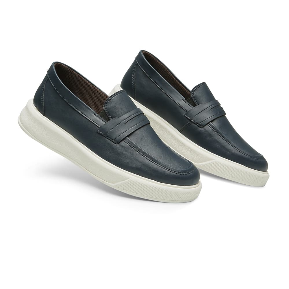 Sapatênis Bertelli Masculino Slip-on Moderno Casual Couro Vegano Conforto Durabilidade Cor Azul Marinho Envio Rapido