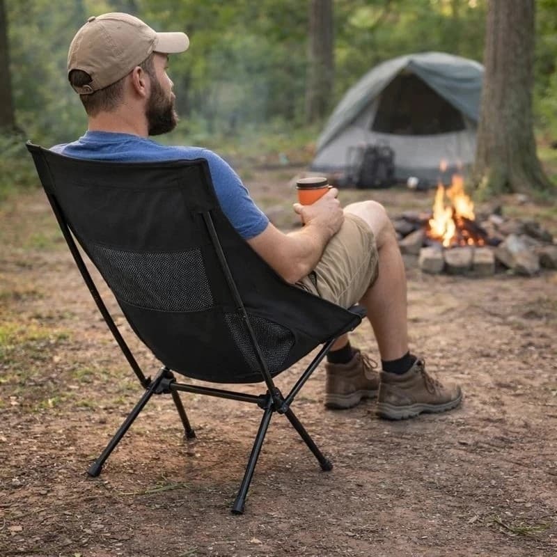 Cadeira Camping Dobrável Praia Pesca Viagem Acampamento Portátil Leve Resistente Descanso