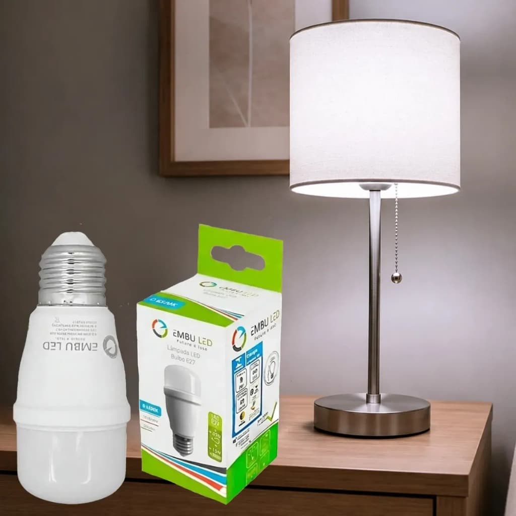 Lâmpada Led 9w E27 6.500k Para Sala Quarto Cozinha - Embuled
