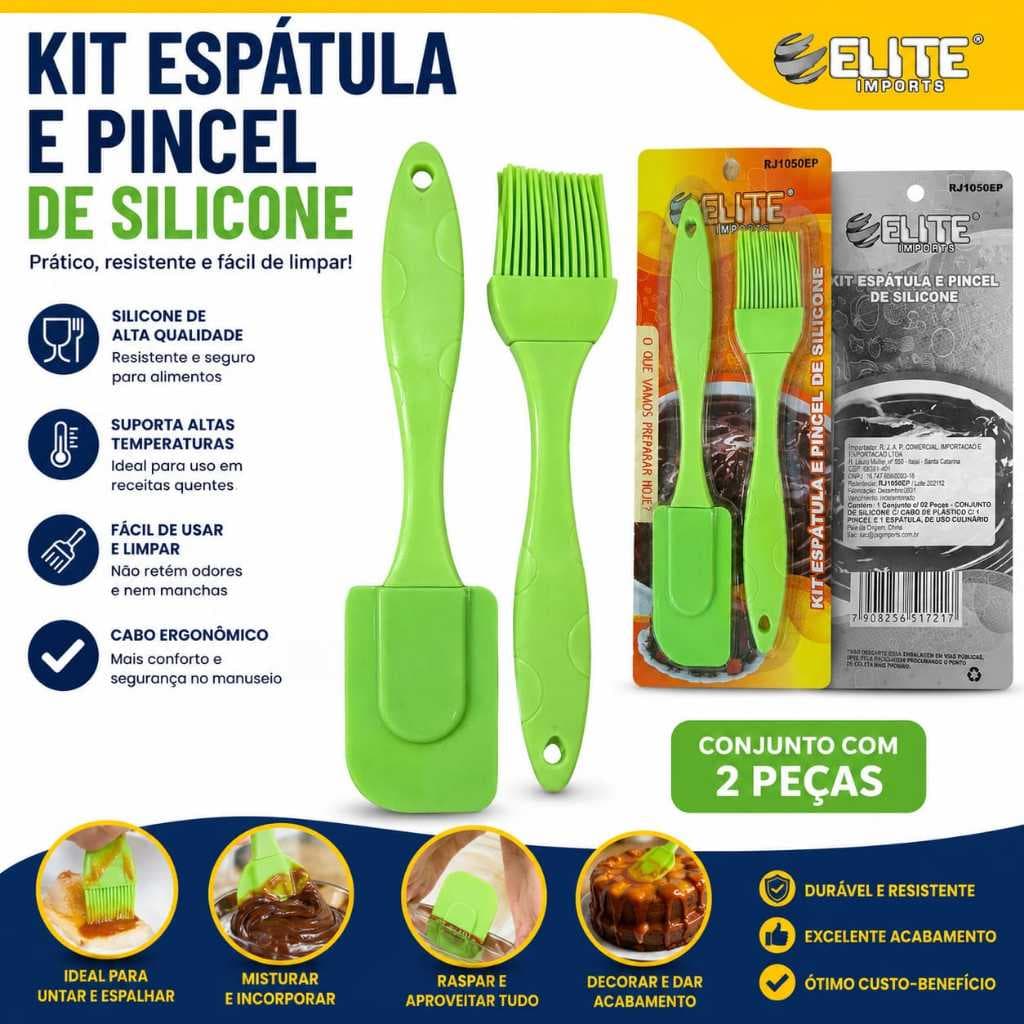 Espátula e Pincel de Silicone culinário 2 peças