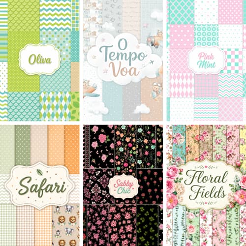 Papel Estampado para Scrapbook - Folhas A4 120g Colagens Junk Journal Scrapbook Journaling