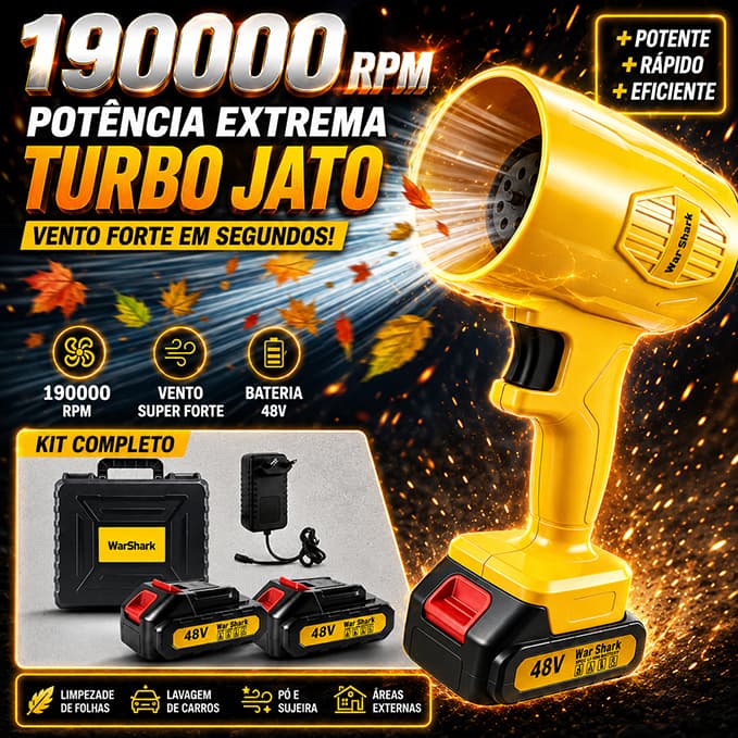 Portable Turbo Leaf Blower Rechargeable 2 * Batteries Powerful Car Cleaning, Powerful Internal and External Cleaning