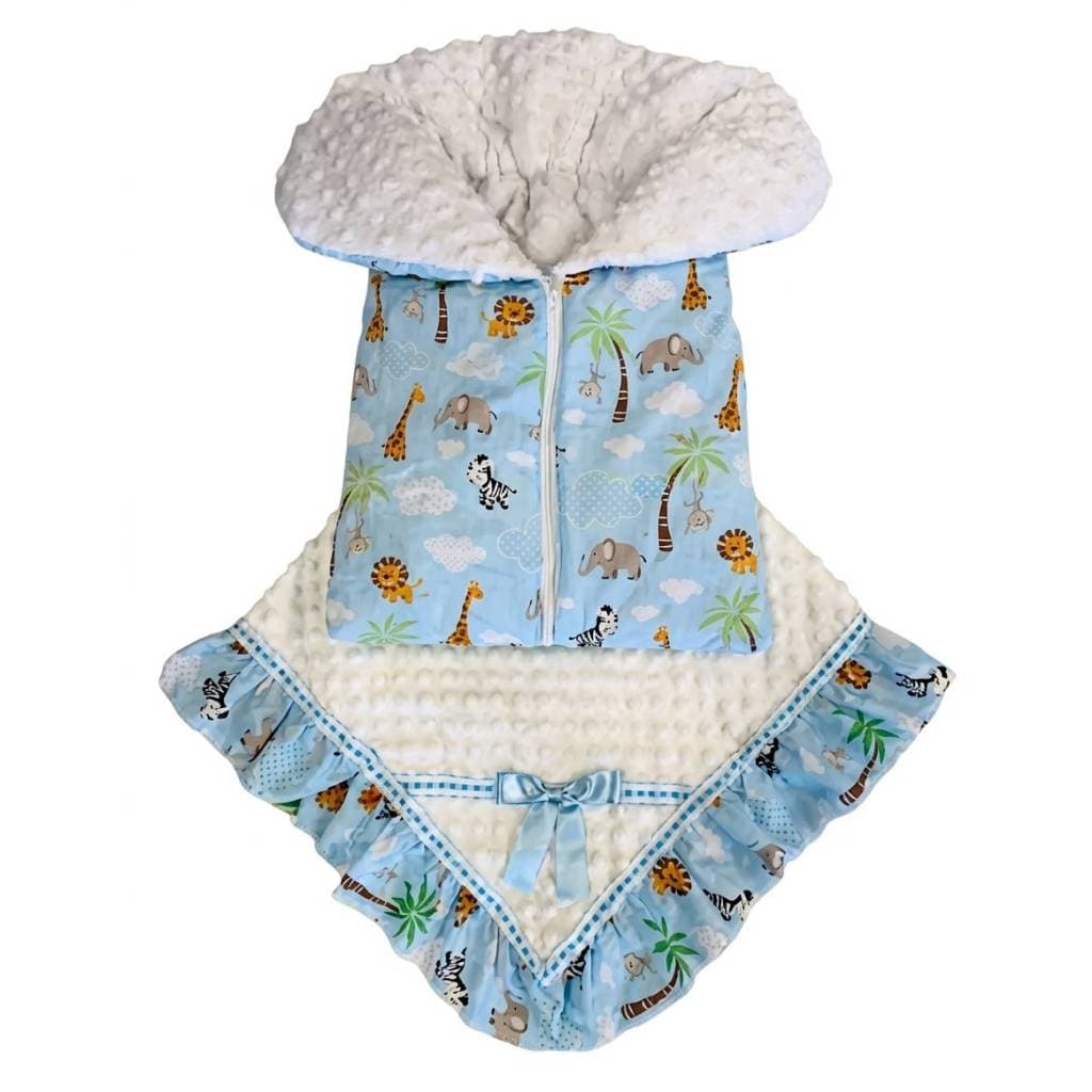 Saco de Dormir para Bebê Soft pipoquinha mais manta softy pipoquinha com babado estampado Garanta noites de sono