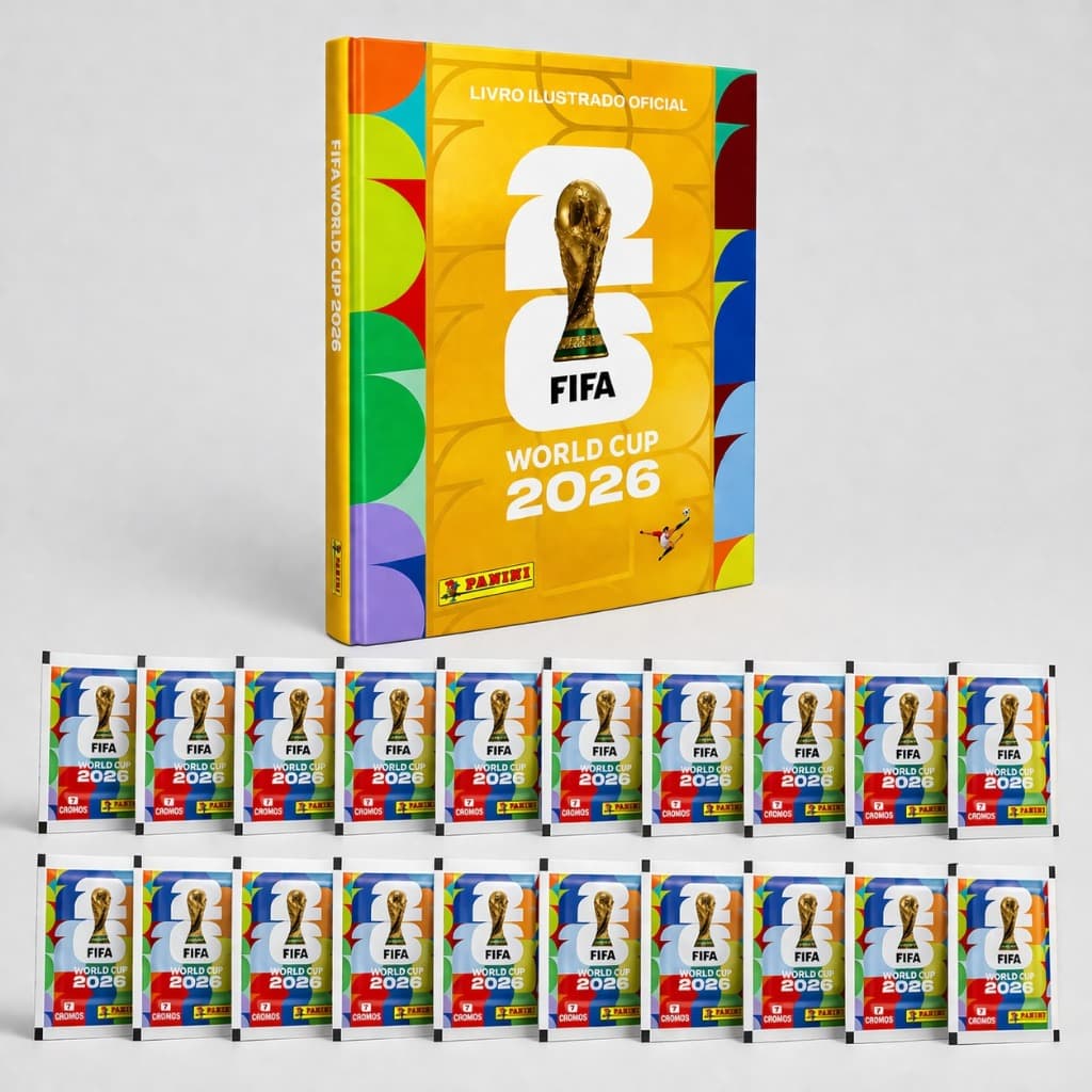 140 Figurinhas + Álbum Capa Dura Copa 2026 FIFA CUP Dourado