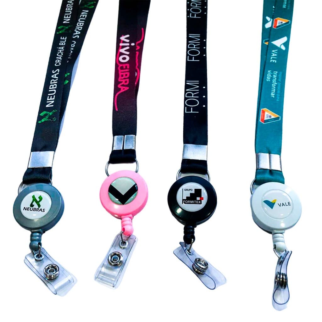 Roller Clip Personalizados com Cordão para Crachá 20mm