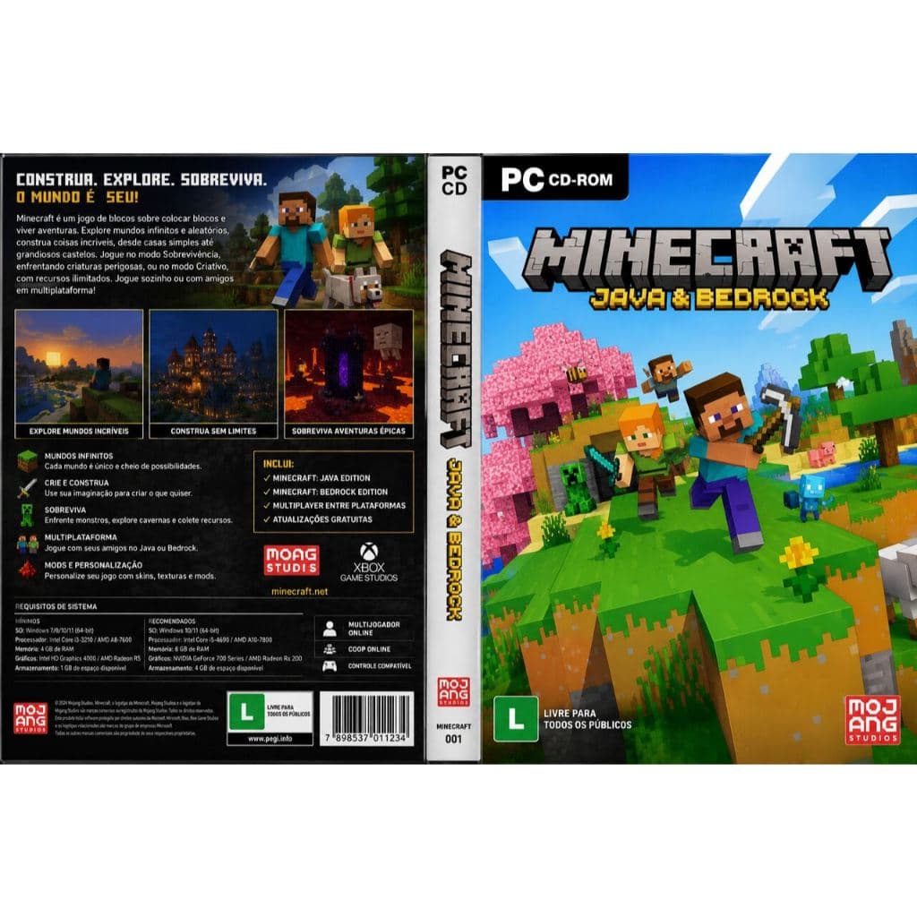 Minecraft Java and Bedrock Edition  PC ou Notebook Pen Driver