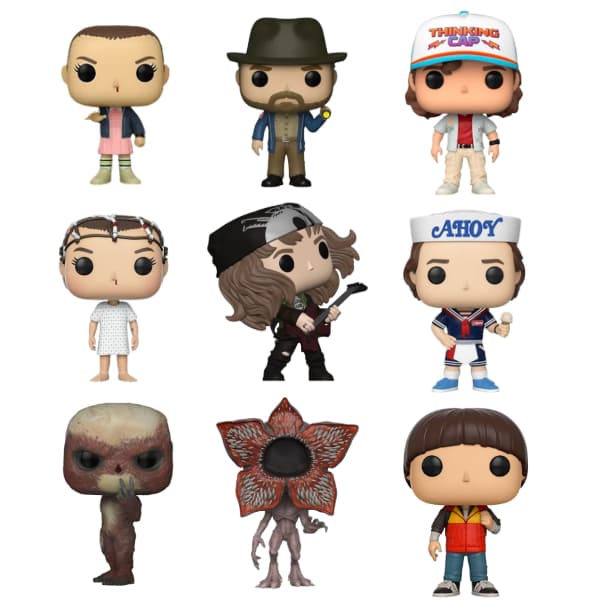 Boneco Colecionável Stranger Things COM CAIXA Personalizada, Eleven, Mike, Dustin, Max, Robin