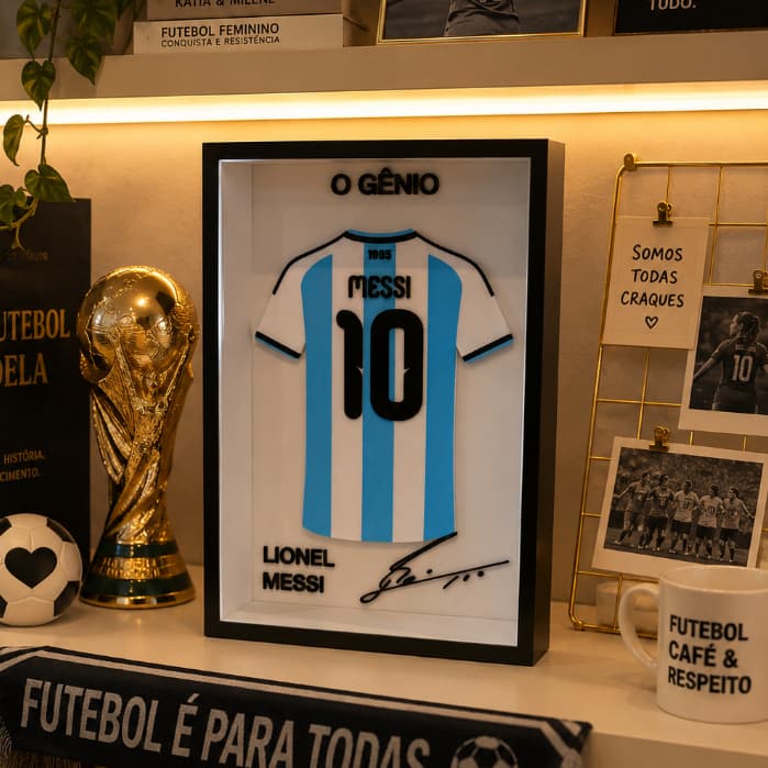 Quadro Copa do Mundo Messi Cristiano Ronaldo Craque Artilheiro Melhor do Mundo Futebol Decoração Decorativo Parede Gol