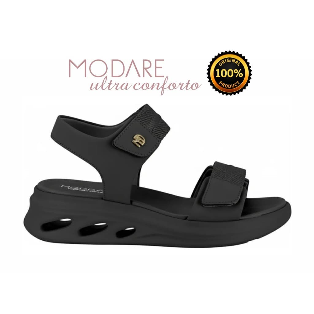 Sandalia Modare Feminina 7215104 Casual Conforto Preta