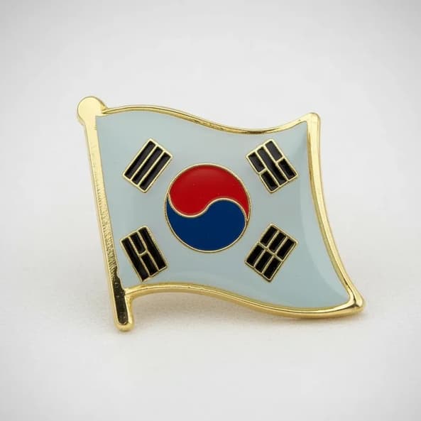 Broches Bandeira Oficial Coreia do Sul Pin Diplomático Viagem Turismo 1 ou 2 ou 3 unidades