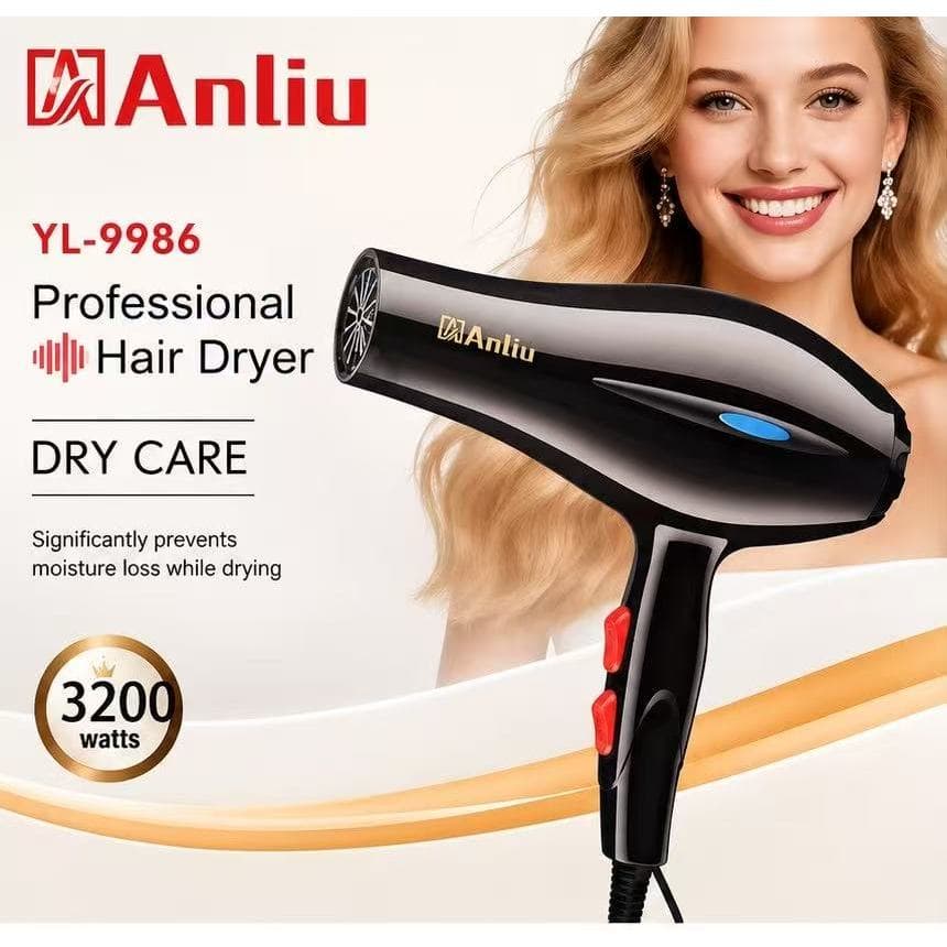 Secador de cabelo de alta potência 3 níveis de temperatura e 2 níveis de controle de fluxo de ar