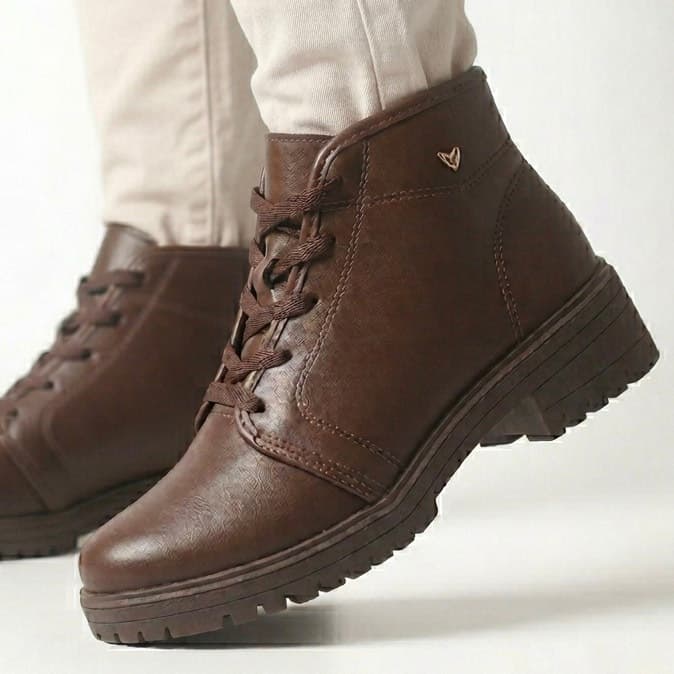 Bota Feminina MISSISSIPI Coturno Cano Baixo De Cadarço ORIGINAL FORMA NORMAL