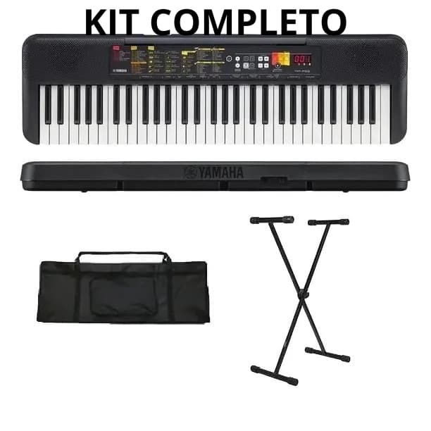 Teclado Musical F52 Yamaha Capa e Suporte