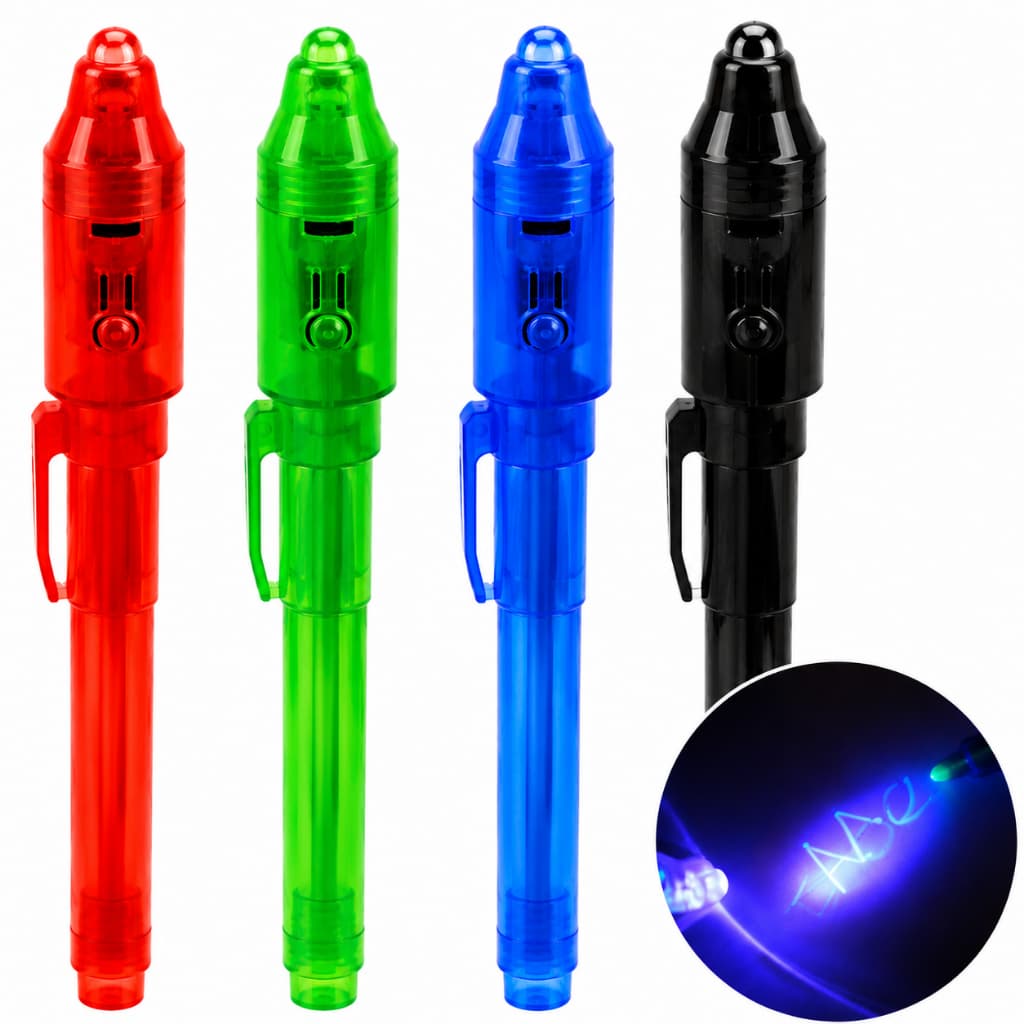 Caneta UV de Luz Negra com Tinta Invisível para Desenho e Brincadeiras Criativas