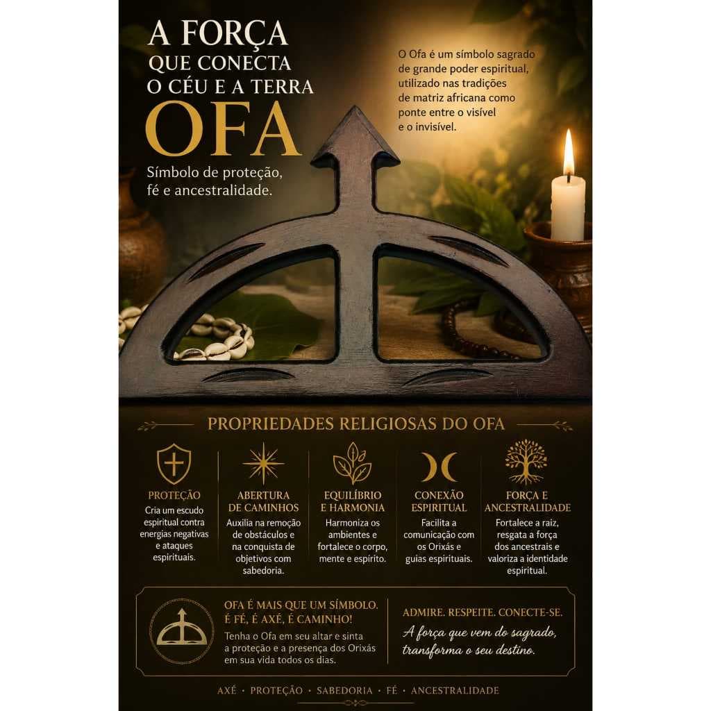 FERRAMENTA OFÁ DE MADEIRA DE OXOSSI UMBANDA CANDOMBLÉ