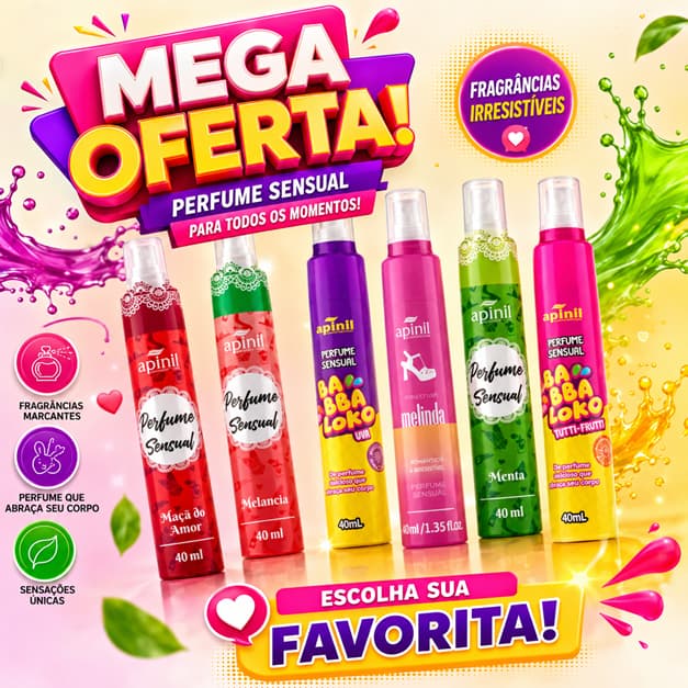 KIT 6 PERFUME SENSUAL - APINIL 40 ML SPRAY OFERTA