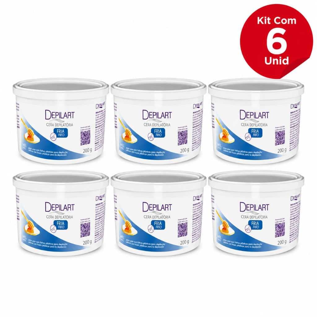 Kit 6un Cera Depilatória Fria Depilart 200g
