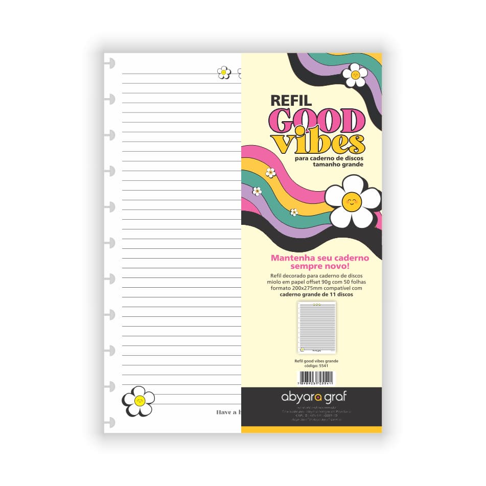 Refil Vibes Pautado para Caderno de Discos - Abyara graf