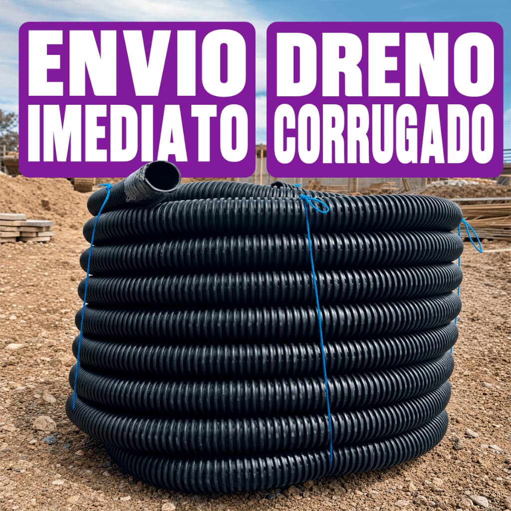 Dreno Tubo Perfurado 2.1/2 Drenagem De Solo Rolo 10 Metros Alta Vazao Escoamento Eficiente