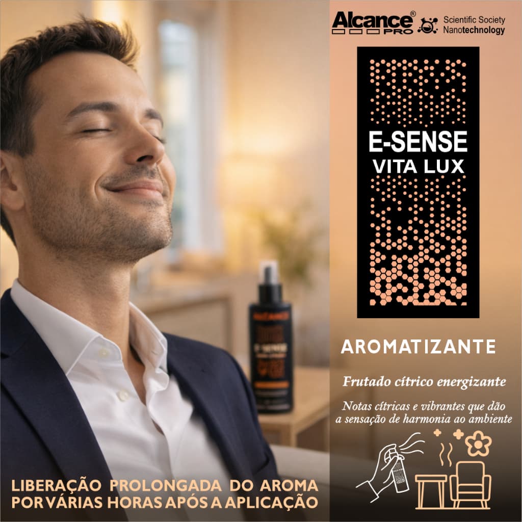 Aromatizador E-Sense Alcance Profissional para Carro, Vita Lux 120 mL
