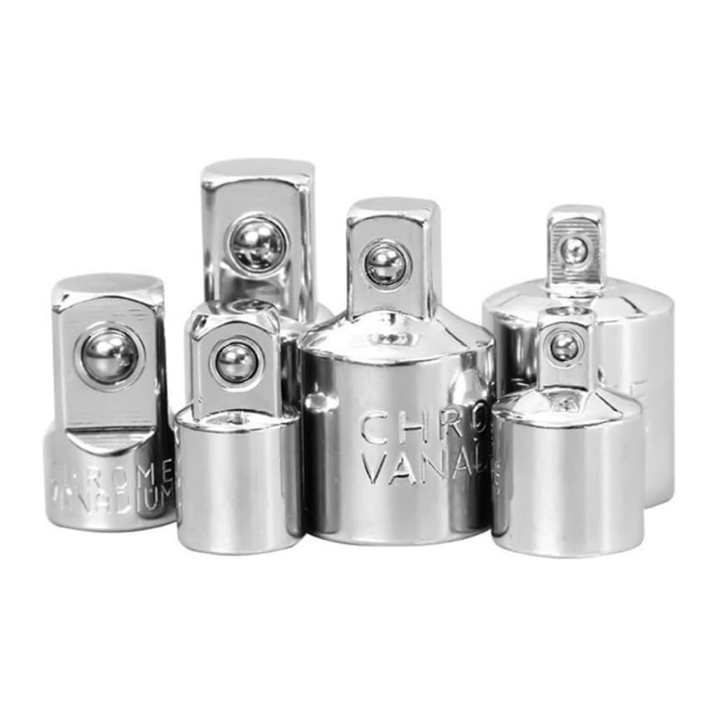 Adaptador Catraca Soquete 1/4 3/8 1/2 Kit 6 Peças Cr-V, Acessórios para Chave de Impacto
