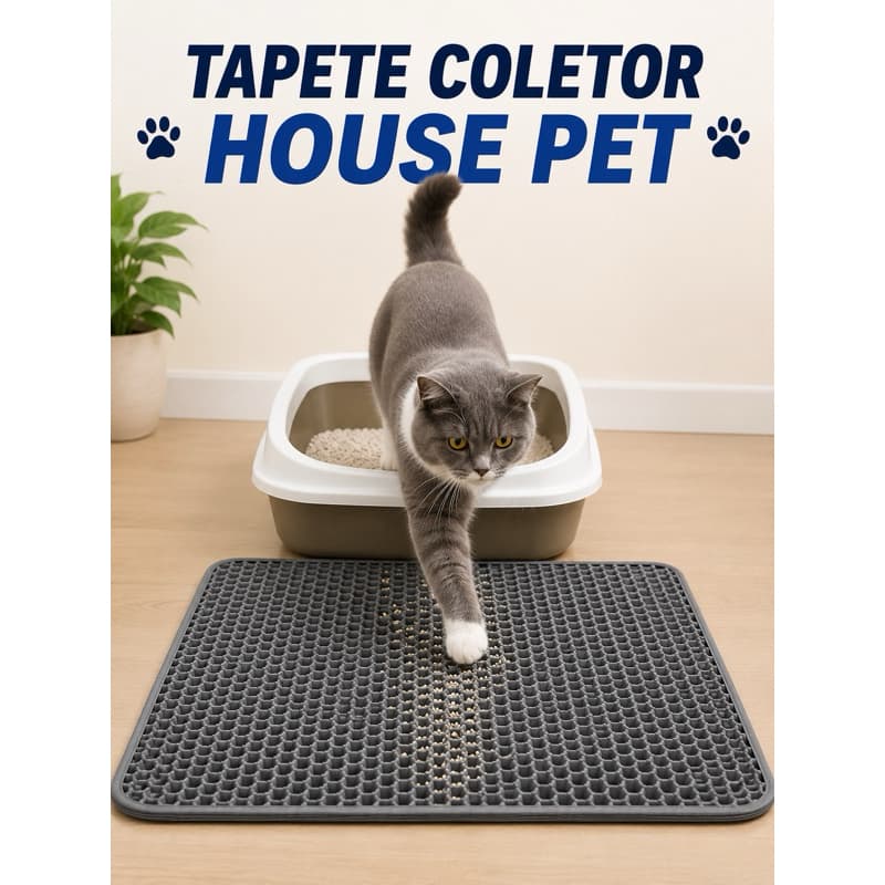 Tapete Eva Coletor de Areia Para Gato Lavável Higiênico Dupla Camada Tamanho 70x50cm