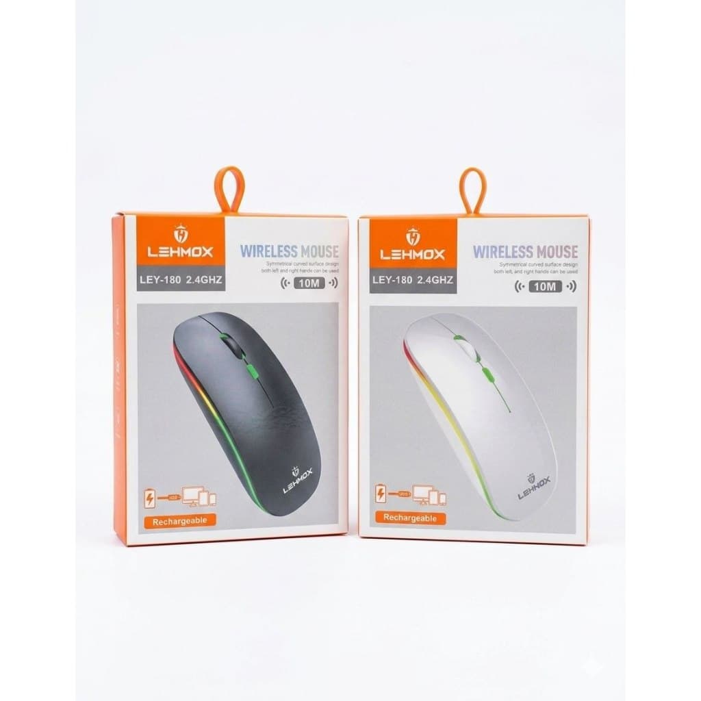 Mouse Sem Fio LEHMOX Recarregável 2.4GHz Wireless USB Silencioso LED RGB