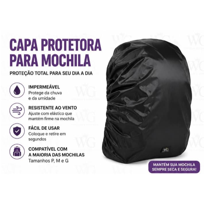 Capa de Chuva Impermeável para Mochila – Proteção Total para os Seus Pertences! 🎒 IGC-M01