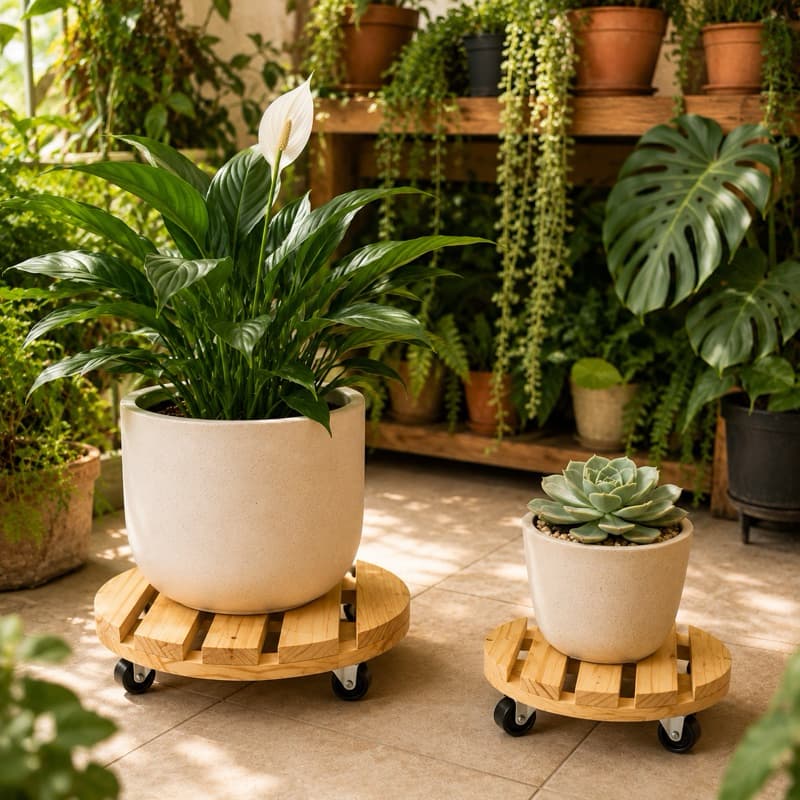 Suportes Redondos com rodinhas para vasos galões e baldes Botijão de Gás, de 30 cm ou 20 cm, vaso grande e médio