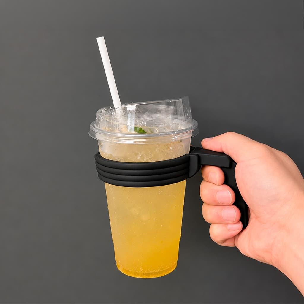 Alça Porta-Copos Copo Caneca Pegador Ergonômico Reutilizável Prático Bebidas Alta Baixa Temperatura