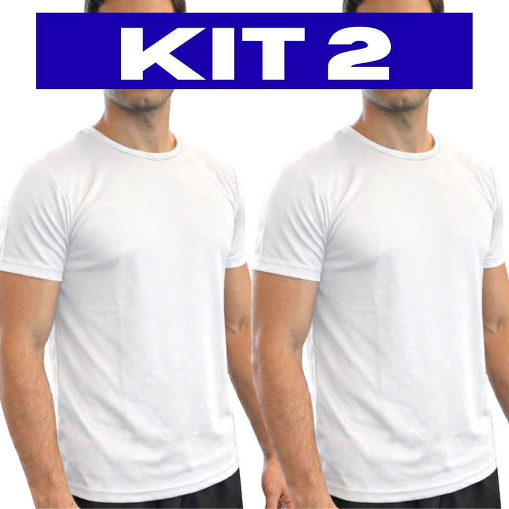 Kit 2 Camisetas Brancas Estilo Dry Fit 100% Poliéster Sublimação Atacado Básicas Uniformes Abadas Personalizados