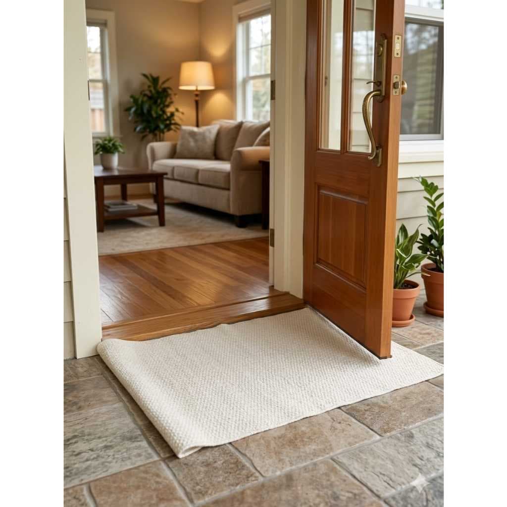Tapete Porta Entrada Sala, Cozinha e banheiro Dalllas Uso Interno E Externo Marfim 75/45cm Manhattam