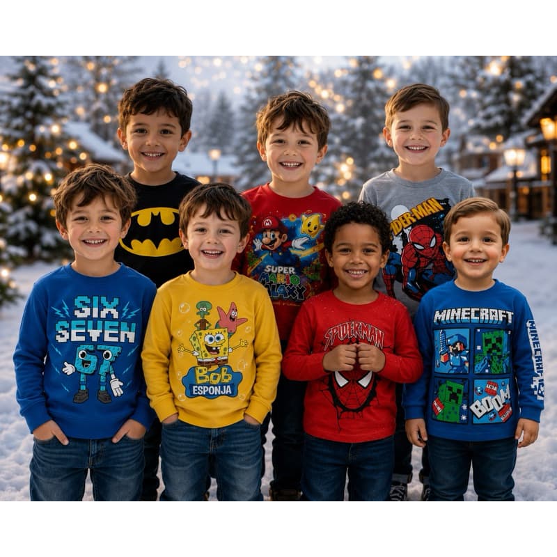 Blusa Infantil Manga Longa Personagens Menino Inverno 2 ao 12