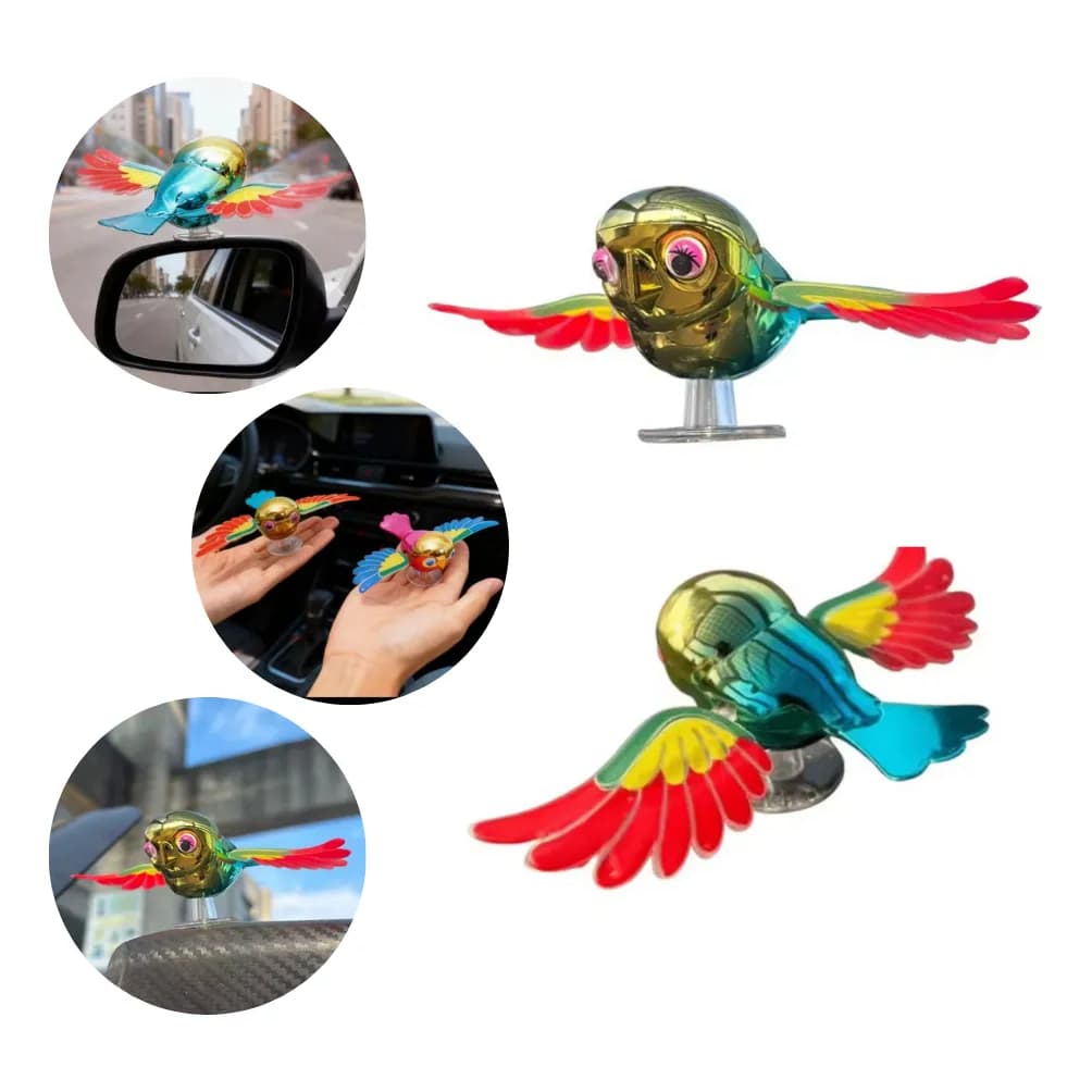 Bird That Flaps Wings Accessory for Car and Motorcycle Rearview Mirror - Creative Decoration